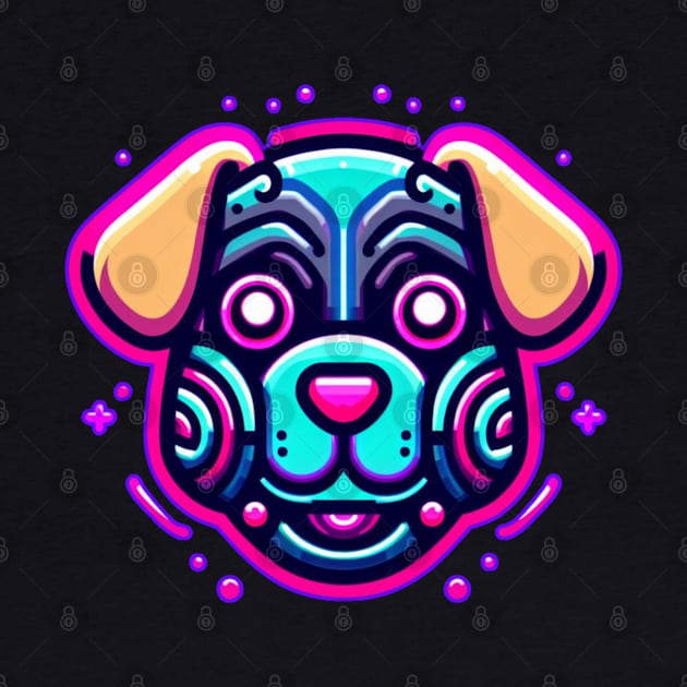 neon cyberpunk dog graphic by chems eddine